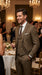 Men’s Taupe Tan Coffee Windowpane Plaid 3 Piece Suit, Two Button Vested Wedding Business Suit Set