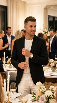 Men’s Black Lightweight Linen Blazer, Summer Business Casual Wedding Sport Coat Jacket