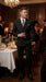 Men’s Black Double Breasted Wool Suit with Gold Buttons, Designer Formal Wedding Business Suit Set