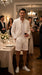Men’s White Seersucker Suit with Shorts, Summer Wedding Beach Casual Mini Pinstripe Suit Set