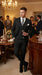 Mens Italian Wool Suit Color Black - Men's Designer Wool Pleated Pant Vested Black Gangster Pinstripe Suit