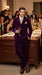 Men’s Rossi Man Zeus Purple Velvet Double Breasted Tuxedo Suit, Formal Wedding Prom Dinner Suit Set
