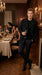 Men’s Black Big and Tall Wool Peacoat with Three Button Double Breasted Closure