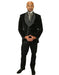 Men’s tone-on-ton design black velvet caldwell smoking jacket