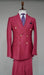 Double Breasted Blazer with Gold Buttons - Burgundy Sport Coat