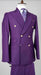 Double Breasted Blazer with Gold Buttons - Purple Sport Coat