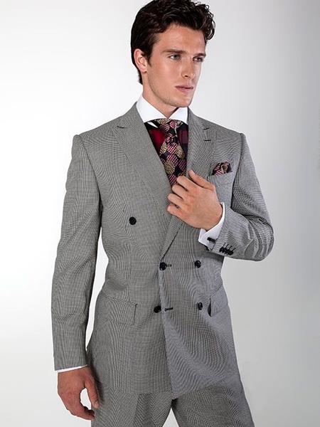 Men's Double Brested Gray Suit