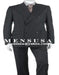 Double Breasted Pinstripe Suits  - Charcoal Gray Pinstripe Color Wool Fabric - Business Suis - Flat Front Pants - Modern Fit - Side Vent