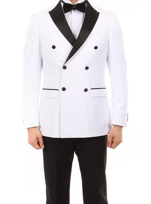 Destin Black Slim fit Double Breasted Tuxedo