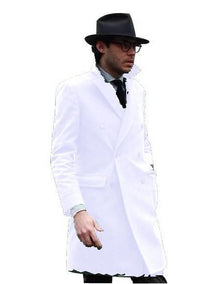 Double Breasted - Three Quarter Coat - Cashmere and Topcoat + Style# Manhattan White
