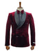 Double Breasted Tuxedo Suit  - Slim fitted - Burgundy Suit - Shawl Collar