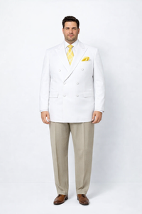 Men’s Classic White Double Breasted Blazer Jacket for Formal & Wedding Wear