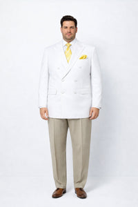 Men’s Classic White Double Breasted Blazer Jacket for Formal & Wedding Wear