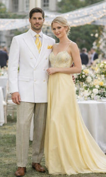 Men’s Classic White Double Breasted Blazer Jacket for Formal & Wedding Wear