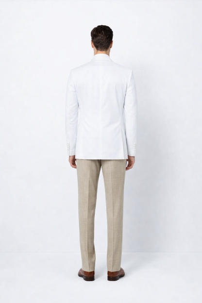 Men’s Classic White Double Breasted Blazer Jacket for Formal & Wedding Wear