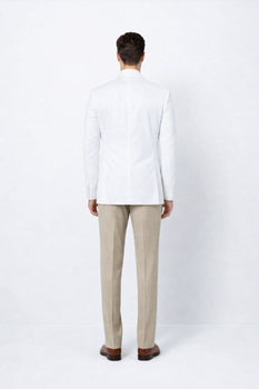 Men’s Classic White Double Breasted Blazer Jacket for Formal & Wedding Wear
