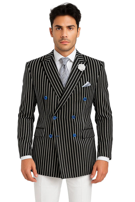  Double Breasted Blazer in Color Black
