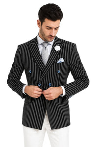  Double Breasted Blazer in Color Black