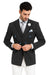 Mens Double Breasted Blazer in Color Black - Pinstripe Sportcoat