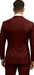 Double Breasted Slim Fit Suit - Burgundy Suit - Tapred Fit Pants