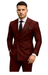 Double Breasted Slim Fit Suit - Burgundy Suit - Tapred Fit Pants