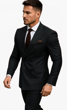 Double Breasted Slim Fit Suit Tapred Fit Pants