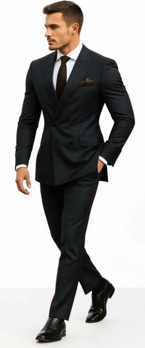Double Breasted Slim Fit Suit - Burgundy Suit - Tapred Fit Pants - Image 8