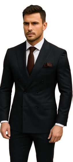 Double Breasted Slim Fit Suit - Burgundy Suit - Tapred Fit Pants