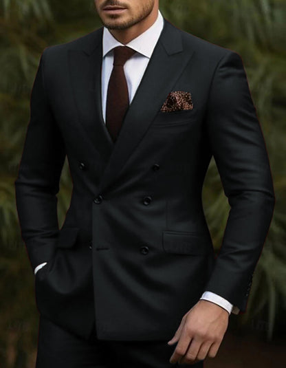 Double Breasted Slim Fit Suit - Burgundy Suit - Tapred Fit Pants - Image 10