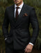 Double Breasted Slim Fit Suit - Burgundy Suit - Tapred Fit Pants