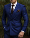 Double Breasted Slim Fit Suit - Burgundy Suit - Tapred Fit Pants