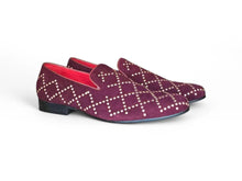 Carrucci Burgundy Suede Dress Studs Loafer