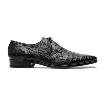 Marco Di Milano Lacio Men's Shoes Black Genuine Caiman Crocodile Dress Derby Oxfords - Image 6