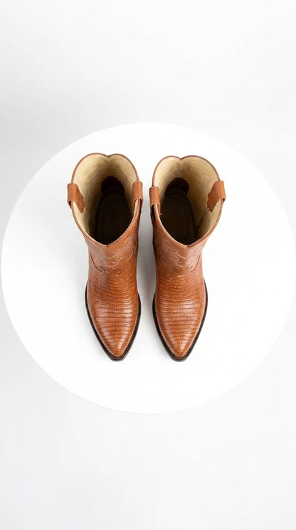 Los Altos Men’s Honey Lizard Skin J-Toe Boots, Exotic Western Cowboy Dress Boots