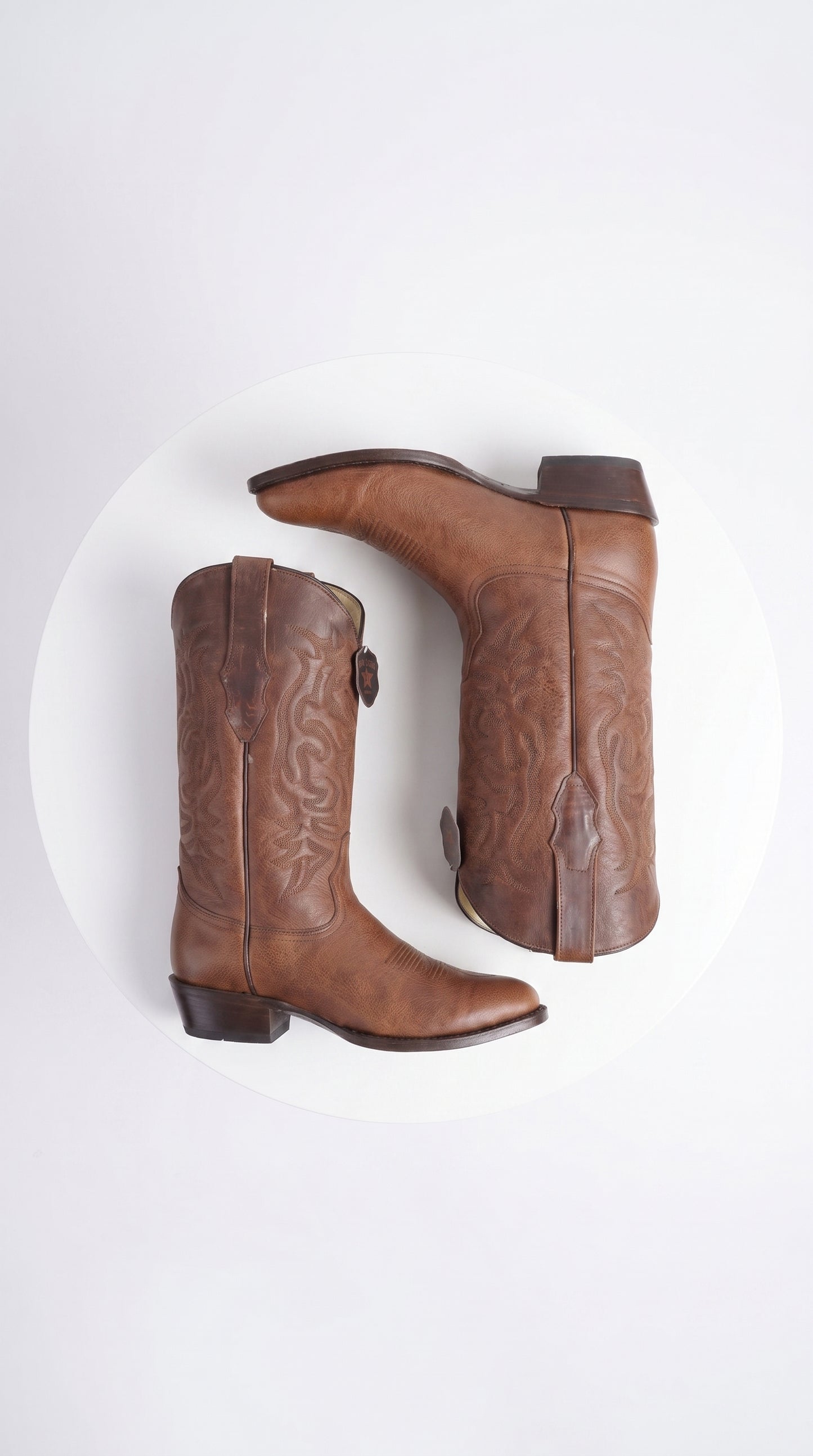 Men’s Brown Cowboy Boots, Classic Western Ranch Boots for Rodeo and Country Wear