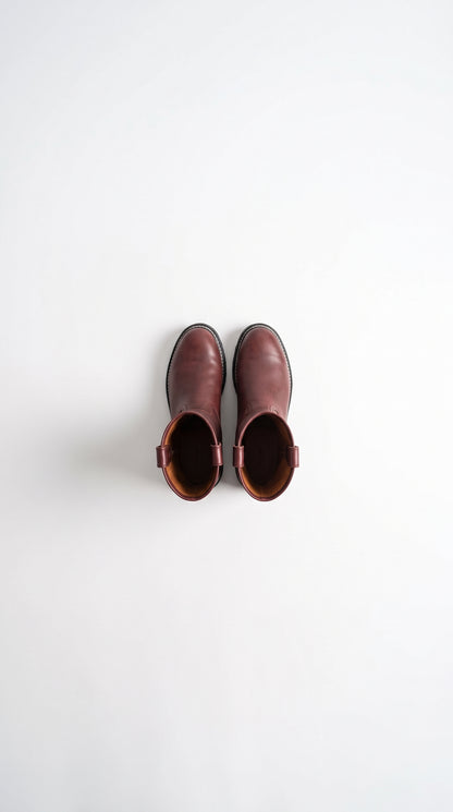 Los Altos Men’s Burgundy Grasso Nappa Leather Work Boots, Pull-On Western Work Boots – Botines Para Hombre