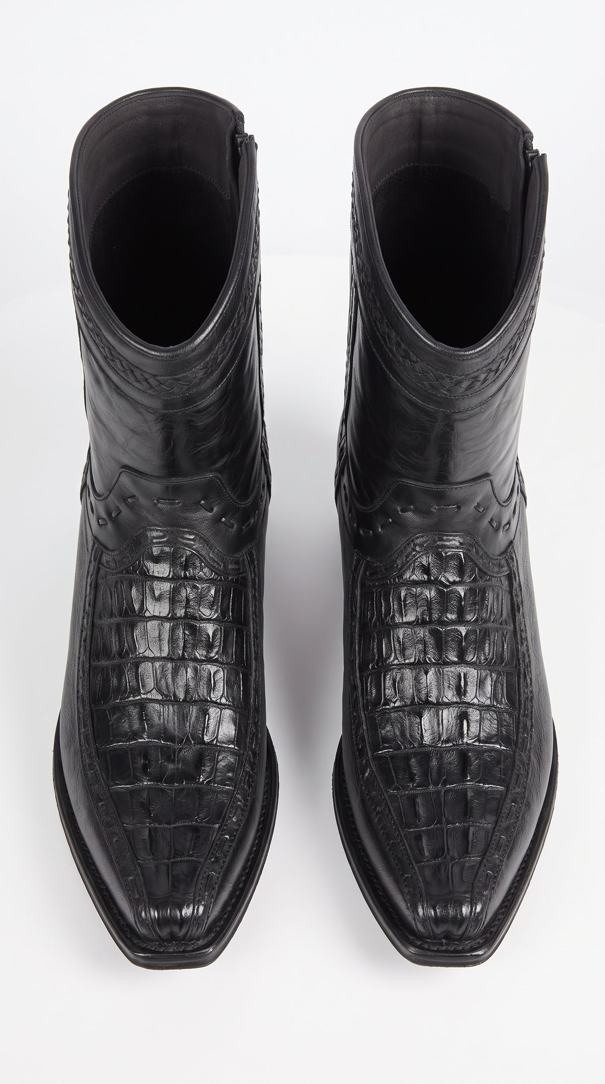 Men's Los Altos Caiman Tail and Deer European Toe Short Boots 76BF01