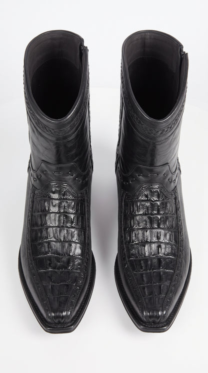 Men's Los Altos Caiman Tail and Deer European Toe Short Boots 76BF01