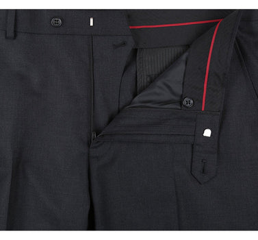 Renoir Clothing - Renoir Suit - Renoir Fashion - Super 140s Wool Two Button Slim Fit Charcoal Renoir Suit