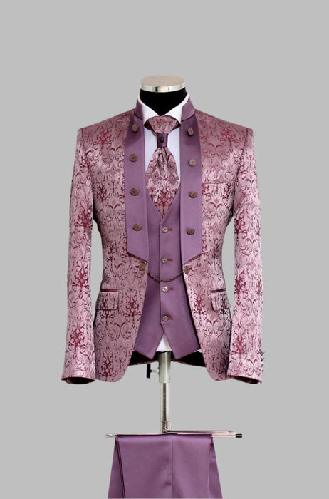Victorian Tuxedo - Tail Coat - 1920s Regency period - Mandarin Suit in Color Dusty Mauve