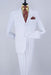 Apollo King Designer Brand Mens Classic Fit Three Button Poplin Two Piece Suit in White