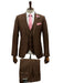 Mens Giovanni Testi Brown Suit Set – 2 Button Notch Lapel Blazer with Pick Stitching & Comfort Waist Pants