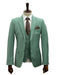 Mens Giovanni Testi Mint 3 Piece Suit – Modern Fit 2 Button Notch Lapel with Pick Stitching & Flex Waist Pants