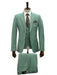 Mens Giovanni Testi Mint 3 Piece Suit – Modern Fit 2 Button Notch Lapel with Pick Stitching & Flex Waist Pants