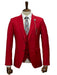 Mens Giovanni Testi Red 3 Piece Suit Set – Notch Lapel Jacket, Matching Vest, Side Vents & Comfort Waist Pants