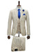 Mens Giovanni Testi Sand 3 Piece Suit – Formal 2 Button Blazer, Vest & Comfort Flex Waist Trousers
