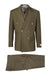 Tiglio Italian Suit - Real Wool Fabric Super 150's EST Olive, Wide Leg Suit & Vest in Color Olive