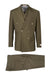 Tiglio Italian Suit - Real Wool Fabric Super 150's EST Olive, Wide Leg Suit & Vest in Color Olive