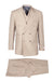 Tiglio Italian Suit - Real Wool Fabric Super 150's EST Tan, Wide Leg Suit & Vest in Color Beige