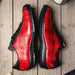 Marco Di Milano Saulo Men's Shoes Black & Red Exotic Ostich / Alligator Casual Sneakers